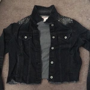 Edgy black jean jacket